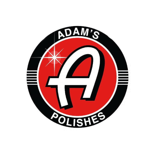Adam's Polishes logo with stylized white "A" on red and black circular badge.