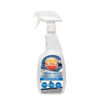 303 Automotive clear vinyl protective cleaner bottle with trigger spray, on white background