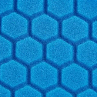 Blue hexagonal honeycomb pattern graphic