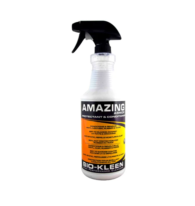 Spray bottle of GO-KLEEN cleaner with black trigger and orange label