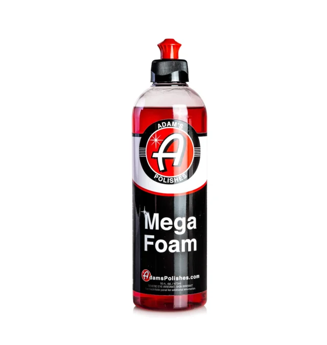 Mega Foam aerosol can with red, black, and silver label on white background
