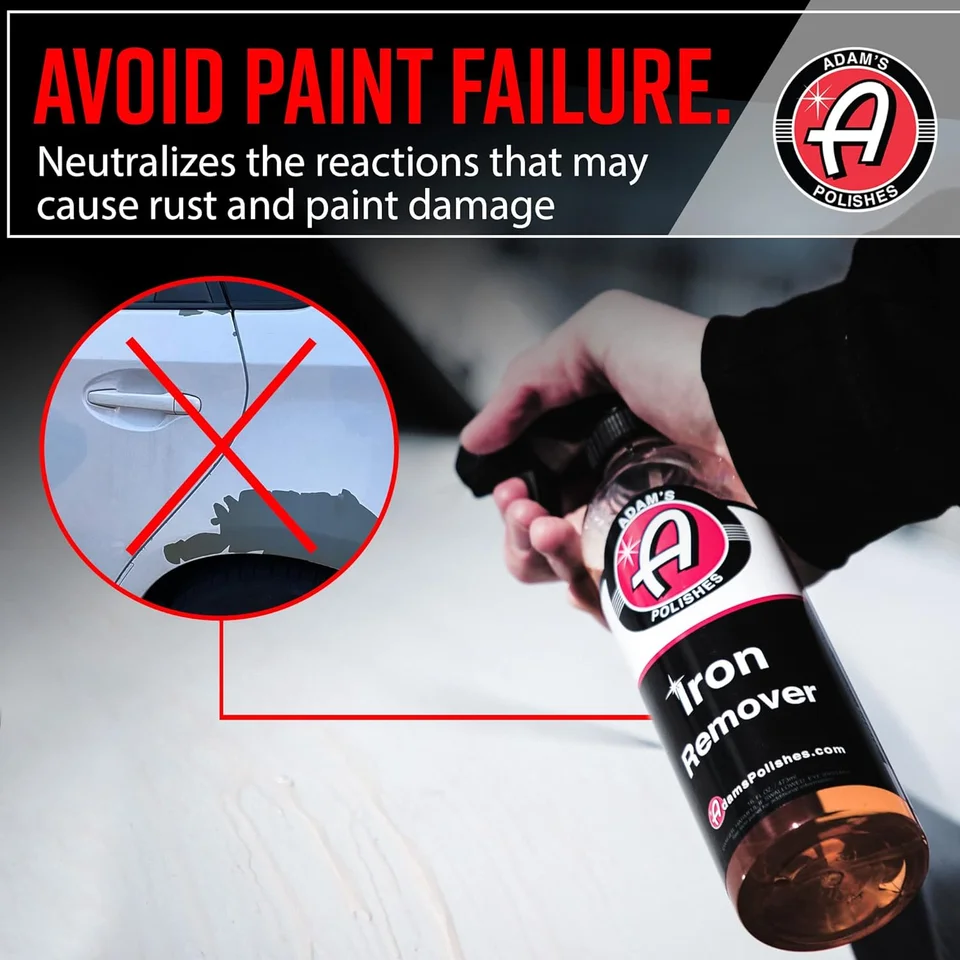 Graphic ad for Atron remover spray, claiming to avoid paint failure caused by rust.