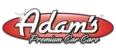 Adam's Premium Car Care logo in red and silver