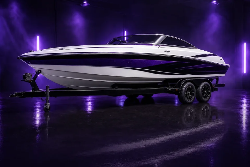 Boat Detailing illustration in a purple studio